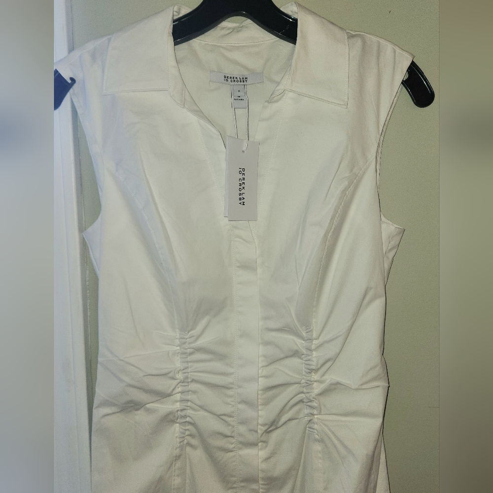 10 Crosby Derek Lam White Midi Dress - Perfect DERBY / Summer Dress - Picture 7 of 11